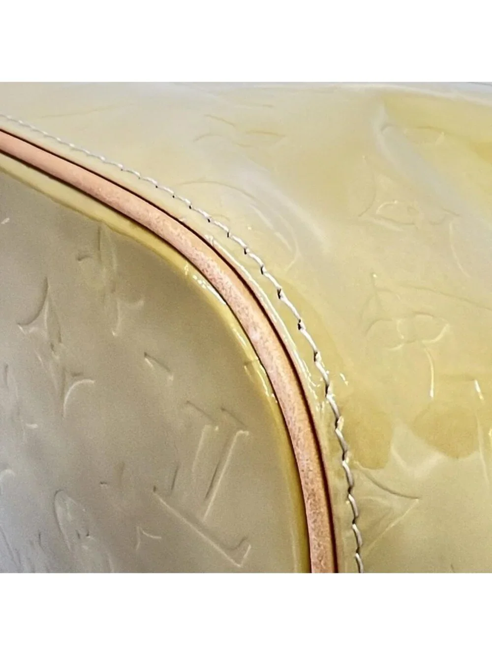 ★SOLD★ Louis Vuitton Tote Monogram Vernis Houston Soft Beige Leather - Picture 10 of 11